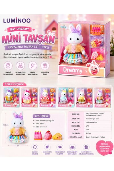 Luminoo Dreamy Mini Tavşan Bebek Seti Aksesuarli - Tekli