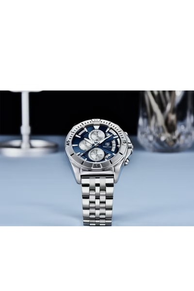 Benyar Watches for Men Watch Quartz Luxury Stainless Steel Water Resistant Chronograph Watch 5180