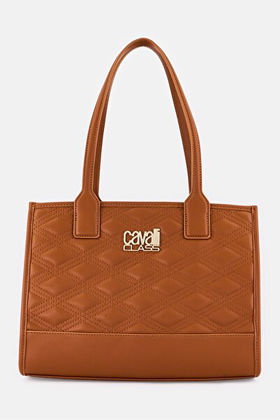 Cavalli Class Women Brand Logo Handbag, Brown