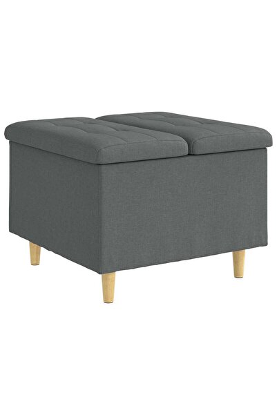 vidaxl Ottomană de depozitare Gri închis 60 x 60 x 45 cm țesătură
