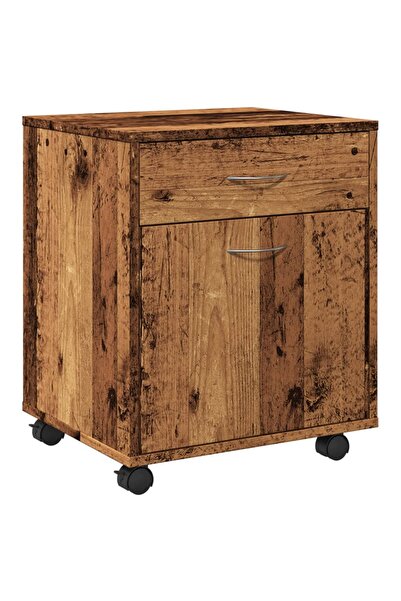 vidaxl Wardrobe with wheels, old wood, 45x38x54 cm, processed wood
