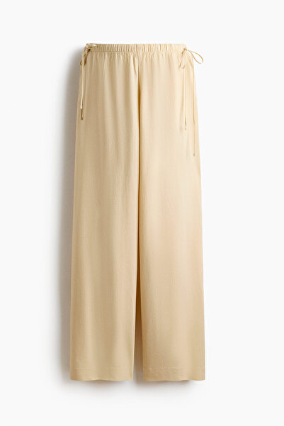 H&M MAMA Keten Karışımlı ve Büzgü Bağlı Pantolon