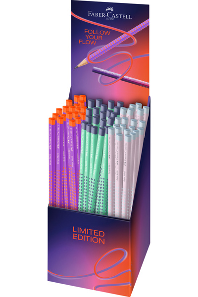 Faber Castell DISPLAY 72 GRAPHITE PENCILS GRIP 2001 FLOW ASSORTED COLORS FABE...