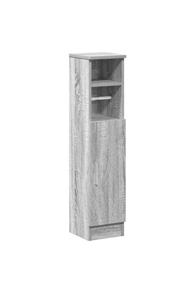 vidaxl Bathroom cabinet with roller stand, sonoma gray, 20.5x22x90 cm