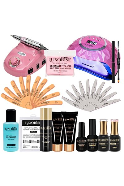 LUXORISE Kit de unghii false cu Polygel și tipsuri reutilizabile PRO100
