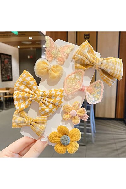Rapunzel Accessories 8'li Kelebek Fiyonk Çiçek Desenli Bebek Kız Çocuk Tokası...