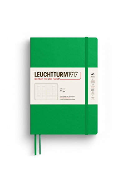 Leuchtturm Caiet A5 punctat cu copertă verde flexibilă cu spirală