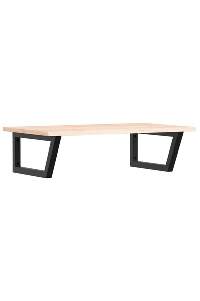 vidaxl Wall-mounted washbasin shelf, steel and solid oak wood