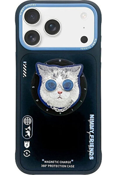 Nimmy Θήκη Γυαλιά Κουλ Γάτα Magsafe iPhone 17 Μαύρο Μπλε N-yjkm-cxzh-ip17-03