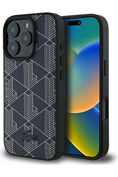 Lacoste Blend Monogram Magsafe Πλαστική Πίσω Θήκη Ναυτικό Μπλε (iPhone 16 Pro...