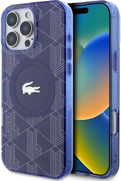 Lacoste Blend Monogram MagSafe Πλαστική Πίσω Θήκη Ναυτικό Μπλε (iPhone 16 Pro...