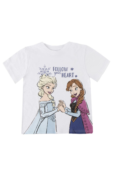 Disney Frozen Tricou cu mânecă scurtă, pentru copii Frozen Follow your heart Alb