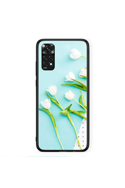 Other Xiaomi Redmi Note 11S NFC White Tulips Black Glossy Θήκη