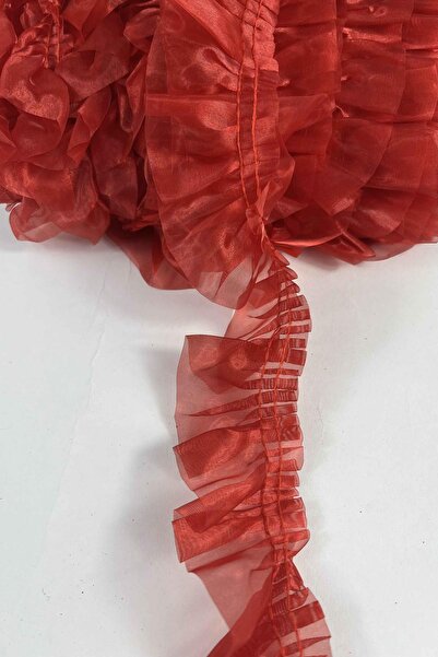 Hobigram Red Organlisse Organza Ruffle Ribbon – Romantic Embellishment Ribbon...