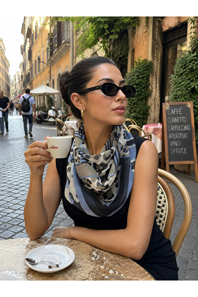 Bolder Silk Scarf Navy Blue