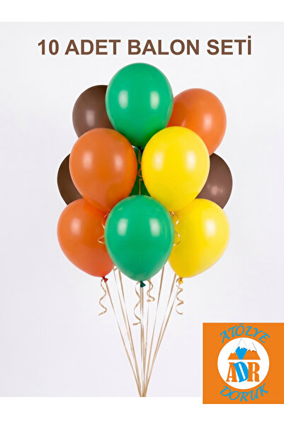 Safari Doğum Günü Balon Set, Parti Masa Süsleme. Safari Doğum Günü Organizasyon Duvar Süsü-10 Adet