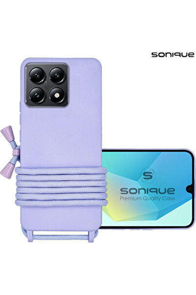 Other Θήκη σιλικόνης με κορδόνι μεταφοράς Sonique Xiaomi Xiaomi 14t Pro Λιλά