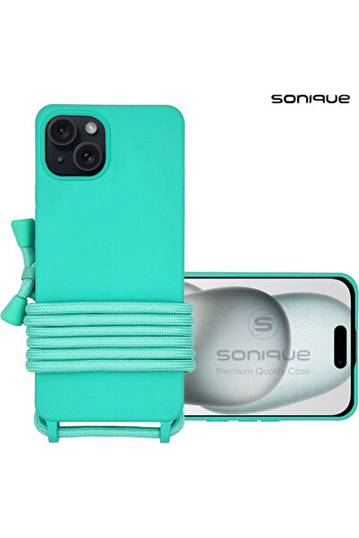Other Sonique Πίσω Κάλυμμα Σιλικόνης 0.5mm με Λουράκι Γαλάζιο (iPhone 15 Plus)
