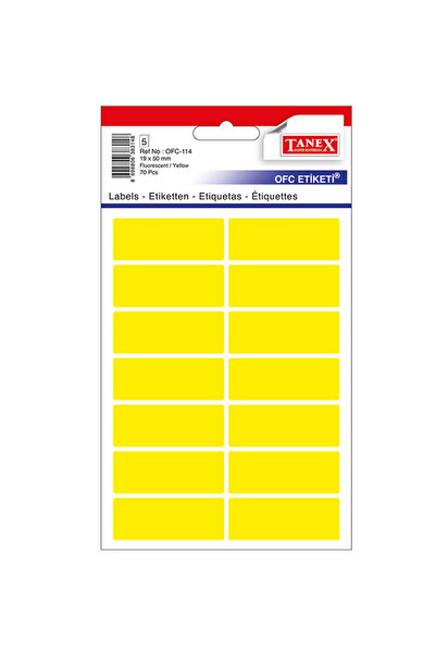 Tanex ETICHETE 19*50MM CU COLȚI ROTUNGI GALEGRE 70/SET