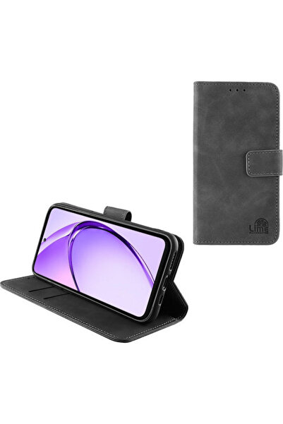 Lime&co Lime Essential Magnet Book Συνθετικό Δέρμα / Σιλικόνη Γκρι (Oppo A80 5G)