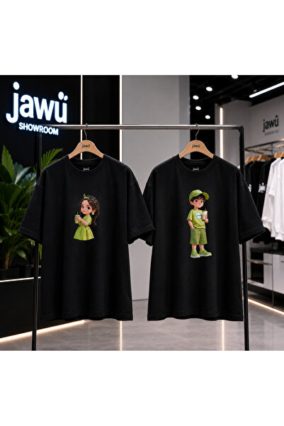 JAWÜ STYLE ΣΕΤ ΔΙΠΛΗΣ ΣΥΝΔΥΑΣΗΣ Λεπτομερές ΣΕΤ 2 Τεμαχίων Υπερμεγέθη Μπλουζάκια