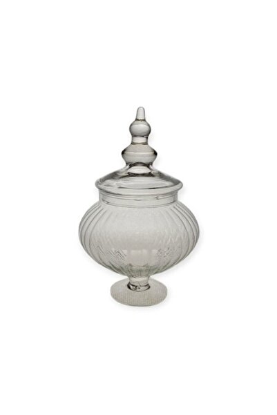 OEM Bol pentru bomboane Maria din sticlă, transparent, cu model, 31cm