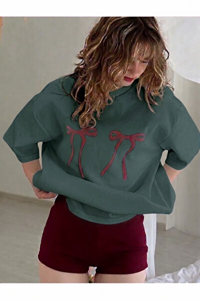 shidumanlar NEFTİ GREEN Unisex Ανδρικό/Γυναικείο T-Shirt με κορδέλα σε μπορντ...