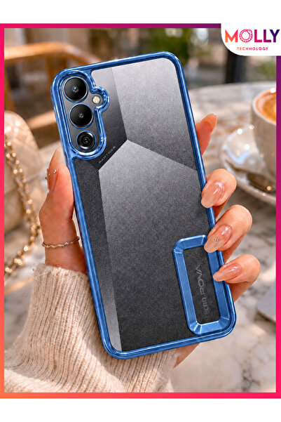 Molly TECNO POVA 4 İçin Kenarları Metalik Sierra Blue Lens Koruyuculu Lou Laz...