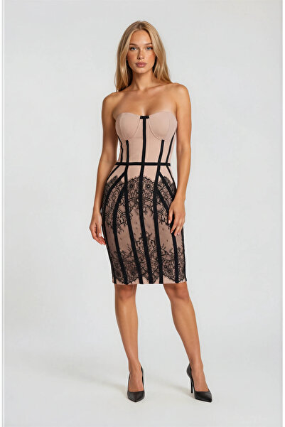 Vanni Couture Rochie Roz Pudra Scurta