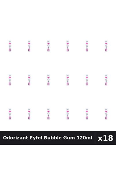 Eyfel Set 18 Odorizant Camera cu Betisoare Bubble Gum - Parfum Intens, 120ml