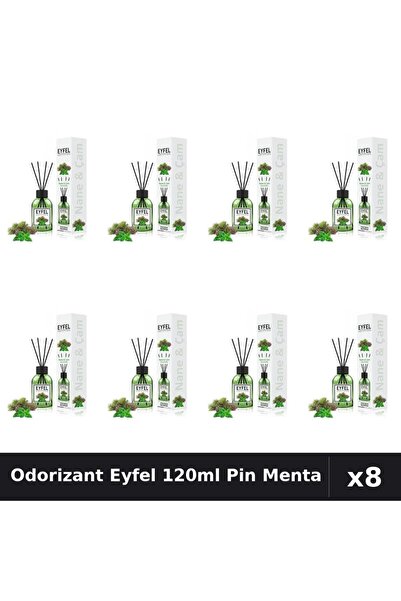 Eyfel Set 8 Odorizant Camera cu Betisoare Pin Si Menta 120ml