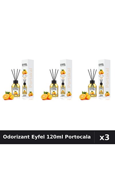 Eyfel Set 3 Odorizant Camera cu Betisoare, Aroma Portocala 120ml - Parfum Intens