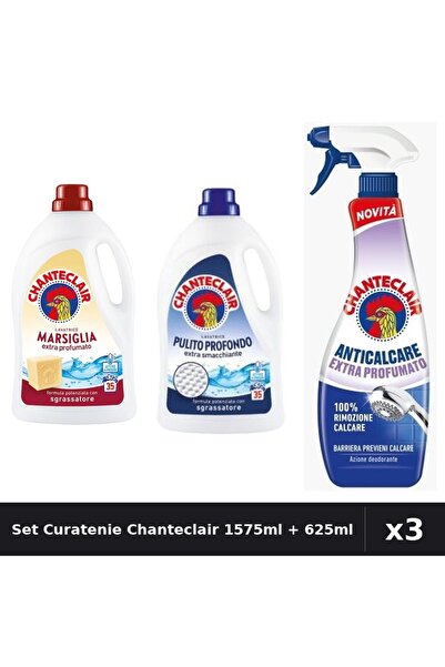 Chanteclair Set 3 Detergent Lichid Rufe 1575ml 35 Spalari - Marsilia, Curatar...