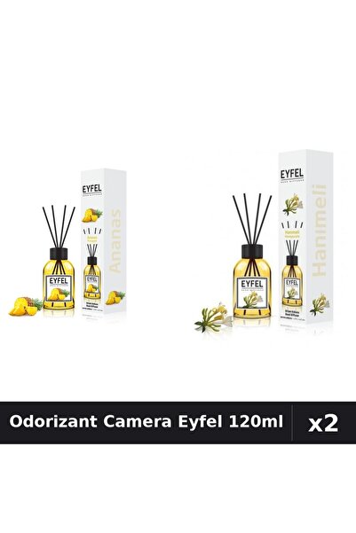 Eyfel Set 2 Odorizant Camera cu Betisoare - Ananas, Mana Maicii Domnului, 120ml