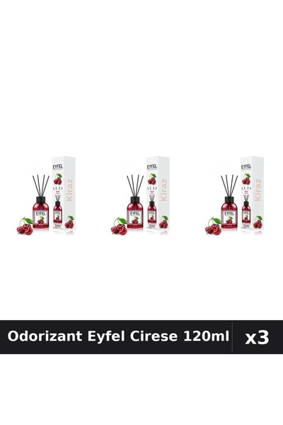 Eyfel Set 3 Odorizante Camera cu Betisoare Aroma Cirese 120ml