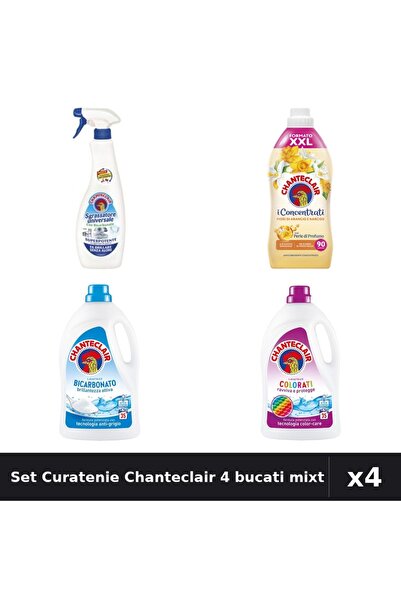 Chanteclair Set 4 Detergent și Balsam 1575ml 1800ml - Bicarbonat, Color, Flor...