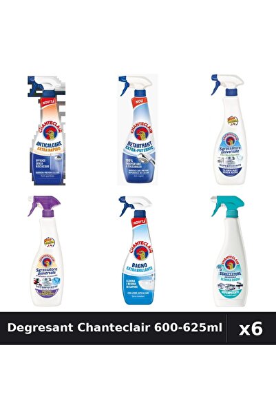 Chanteclair Set 6 Degresant Universal 600-625ml - 6 Arome, Anticalcar, Detart...