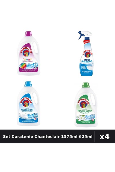 Chanteclair Set 4 Detergent și Degresant 1575ml 35 Spalari - Color, Bicarbona...
