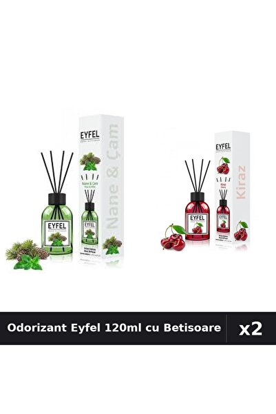 Eyfel Set 2 Odorizant Camera cu Betisoare - Cireșe, Pin Și Mentă 120ml