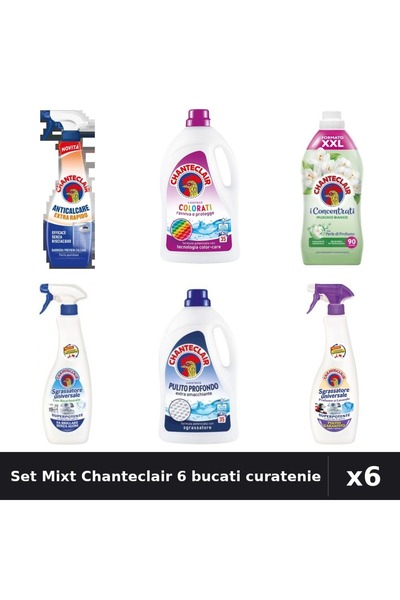 Chanteclair Set 6 Mixt Curatenie - Degresant, Detergent, Balsam - 625ml, 1575...
