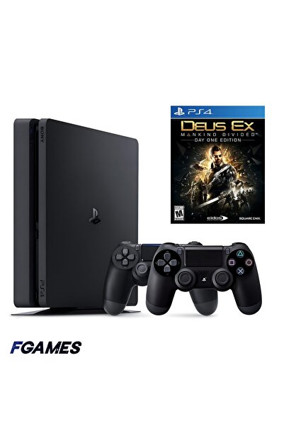 Sony Consola Playstation 4 Slim Ps4 500gb + Două controlere + Deus Ex: Mankin...