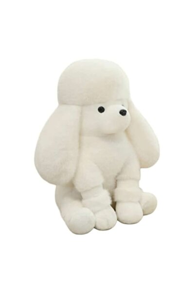 MASHASHOP Câine de pluș, Pudel, realist, alb, 27 cm
