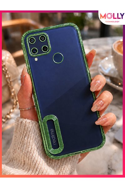 Molly Lou Laser Transparent Silicone Case with Metallic Green Lens Protector ...