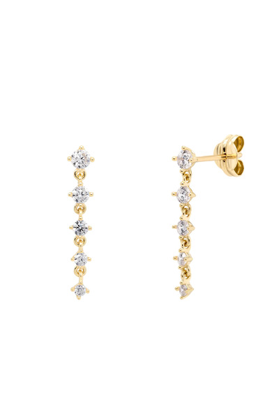 Lisa&Co. Gold Rainfall Earrings Yellow gold / Zircon / White