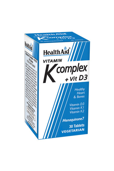 Health Aid Σύμπλεγμα Βιταμίνης Κ + D3, 30 Δισκία