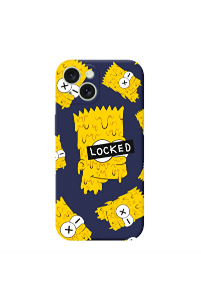 Other Apple iPhone 15 Plus Bart Simpson Dark blue Colored Silicone TPU Θήκη