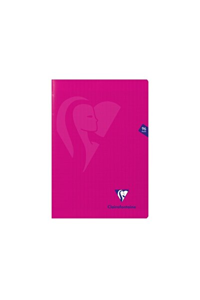Clairefontaine Caiet A4, capsat, 48 de file, copertă PP, liniat francez, roz