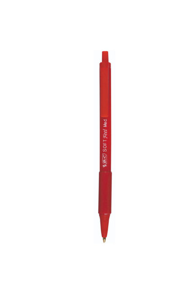 Bic Pen with red soft-feel mechanism