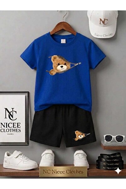 NC Nicee Clothes Tricou și pantaloni scurți de vară pentru copii, unisex (imp...