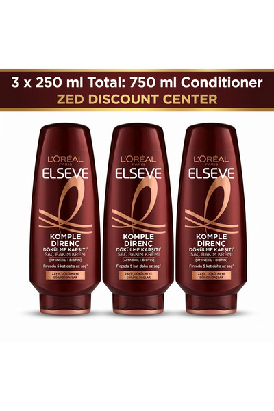 ELSEVE Balsam Full Resist Anti-Căderea Părului cu Aminexil și Biotină, 3x250ml